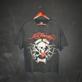 Skull Flame Cropped Mens Boxy Tee