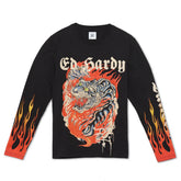 Limited Edition Rhinestone Fire Tiger Ls Tee