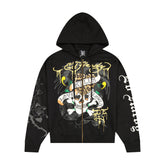 LKS Skull Boxy Zip Hoodie