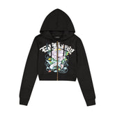 Ice Flower Zip Front Hoodie