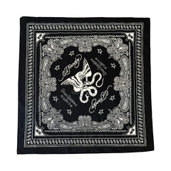 Eagle Snake Cotton Bandana - Black