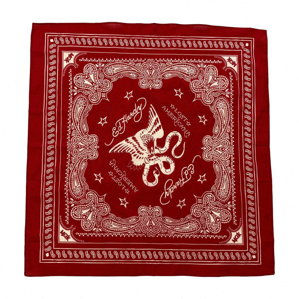 Eagle Snake Cotton Bandana - Red